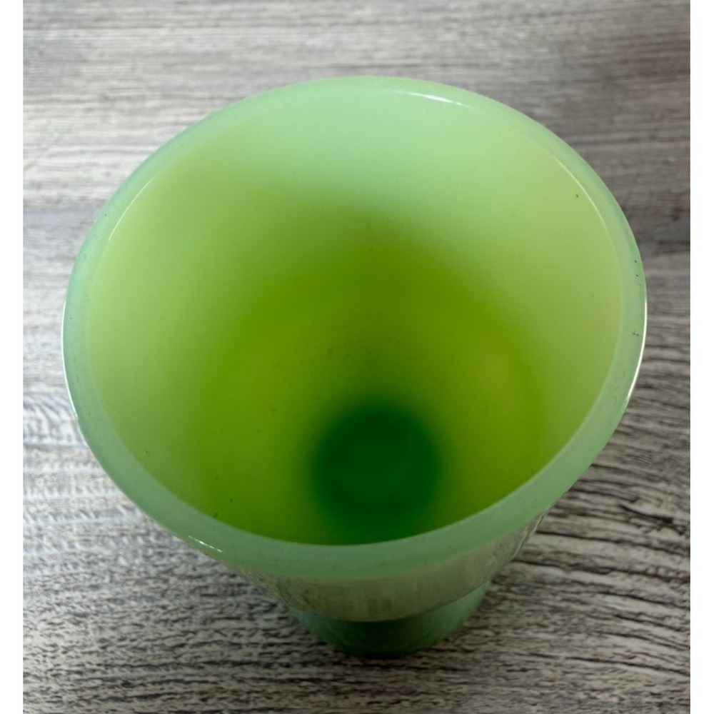 Vtg 1950's Fire King Jadeite Green Glass Double Egg Cup Collectible 4" Tall MCM - Picture 7 of 8